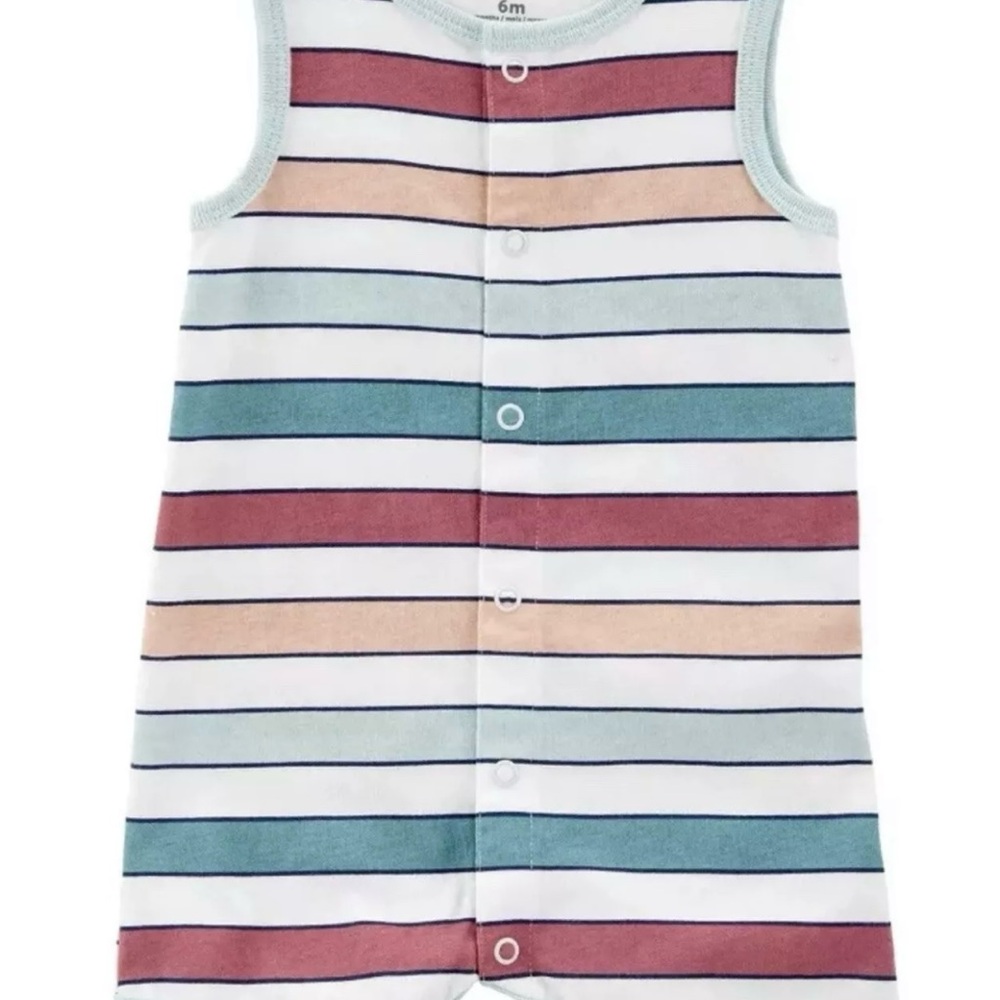 Carter’s Baby Boy Striped One Piece Tank snap up Romper Size 3 Months